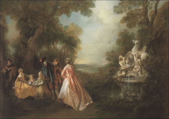 nicolas lancret danse pres d une fontaine
