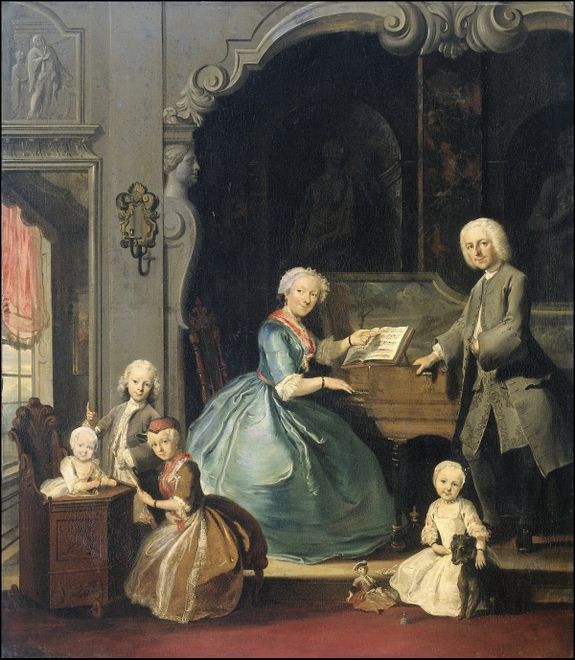 cornelis troost famille autour d'un clavecin