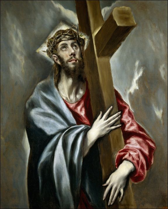 el greco le christ serrant la croix