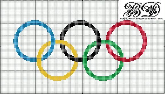 grille anneaux olympiques grille gratuite bd couture