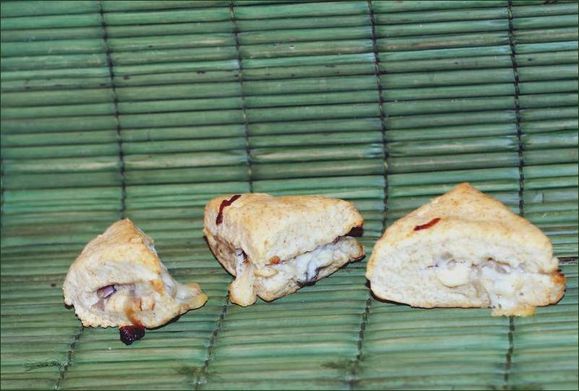 Scones à l'okara, au bleu et échalote vegecarib1133