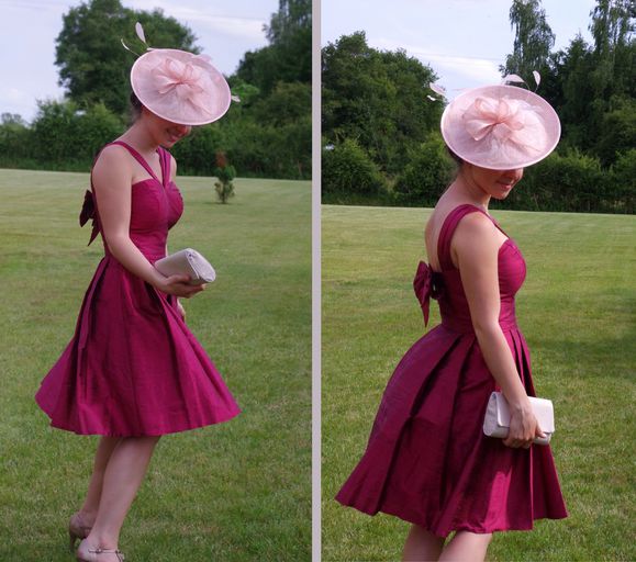 robe cocktail soie framboise Dorothée 4