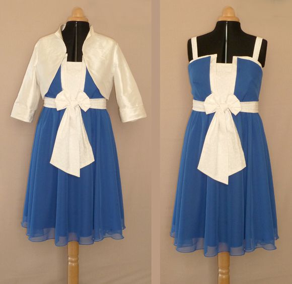 robe Mélissa bleue et blanche 1