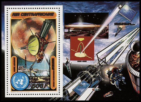 centralafrican 1982 space mi block 207a