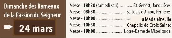 Rameaux horaires 2013