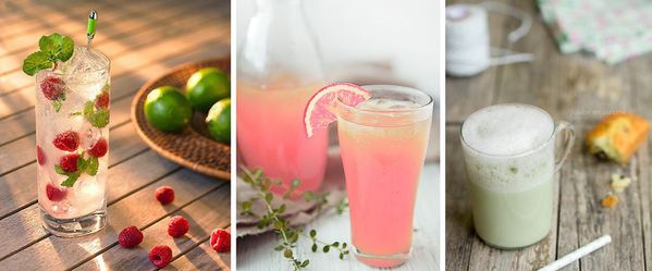 detox water framboise menthe citron vert - limonade rose -