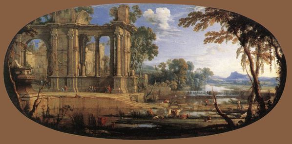 1650 PATEL Paysage avec ruines -Louvre 1646-47 Oil on canv