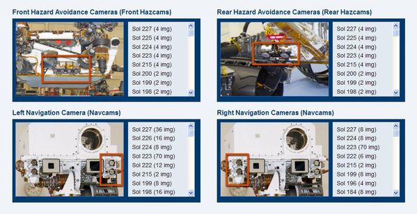 Curiosity - Raw images - Engineering cameras