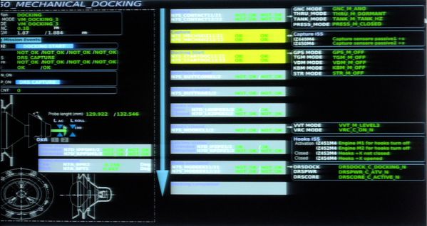 CNES - Toulouse - ATV-CC - ATV - ATV-5 - George Lemaître - Mechanical docking - Rendez-vous - Amarrage - ISS - ESA - Dans le mille - Bull's Eye