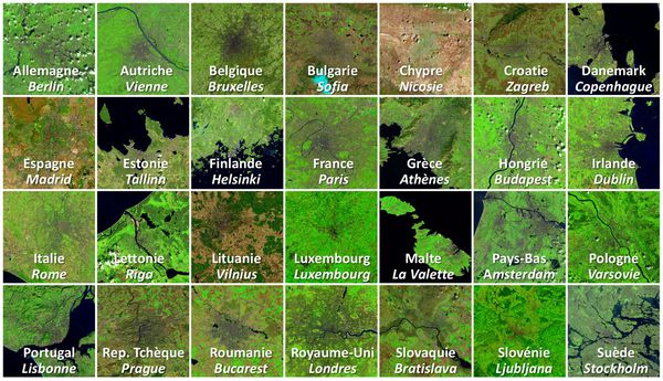 Europe - 28 pays - 28 capitales - vues par satellite