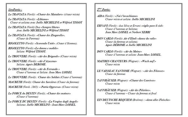 Mille choeurs 2014 programme