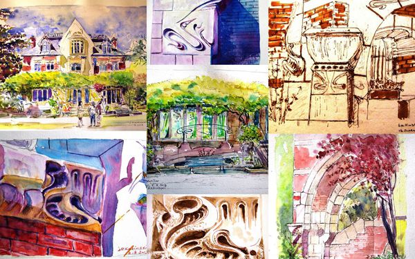 Hublotière aquarelles et dessins 2013 montage r
