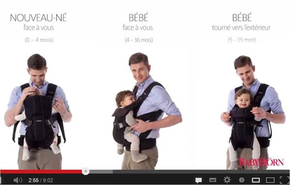 Mise en place et ajustement du porte-bebe ONE à 4 positions de portage par  BABYBJÖRN 