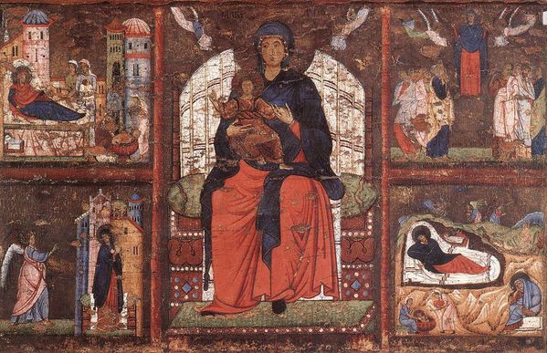 Virgin and Child Enthroned with Scenes from the Life of the