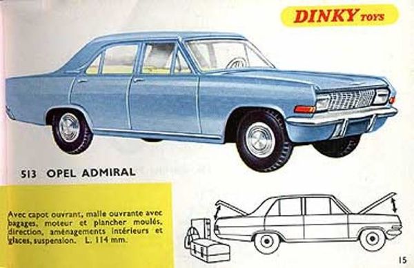 catalogue dinky toys 1967 p15 opel admiral