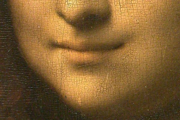 Mona Lisa detail mouth