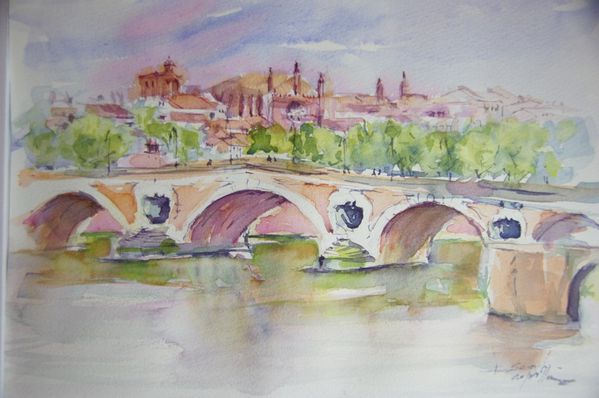 Aqaurelle Toulouse Pont NeufJPG