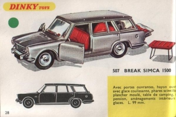 catalogue dinky toys 1968 p028 simca 1500 break