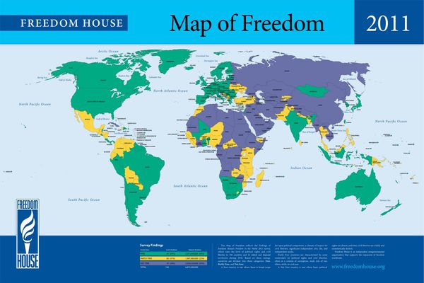 Freedom House 2011 map