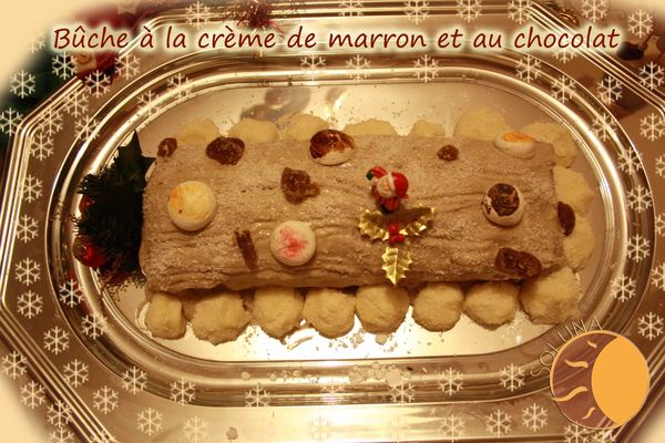 Bûche à la crème de marron et au chocolat