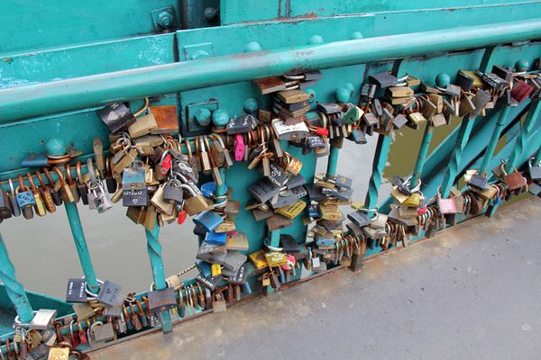 photo de milier de cadenas sur le pont de wroclaw pour la saint valentin ou la saint amourjpg