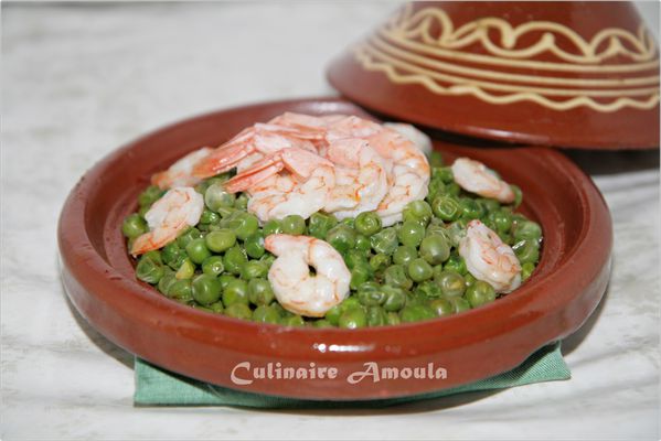 tajine petits pois crevettes