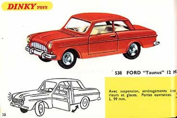 catalogue dinky toys 1967 p38 ford taunus 12m