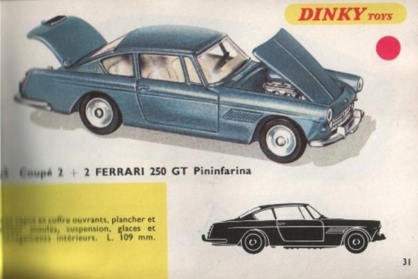 catalogue dinky toys 1968 p031 ferrari 250 gt pininfarina