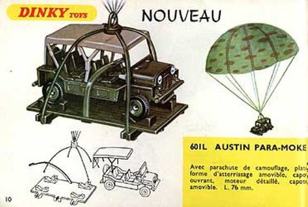 catalogue dinky toys 1967 p10 austin para moke parachute