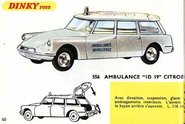 catalogue dinky toys 1967 p60 citroen id 19 ambulance