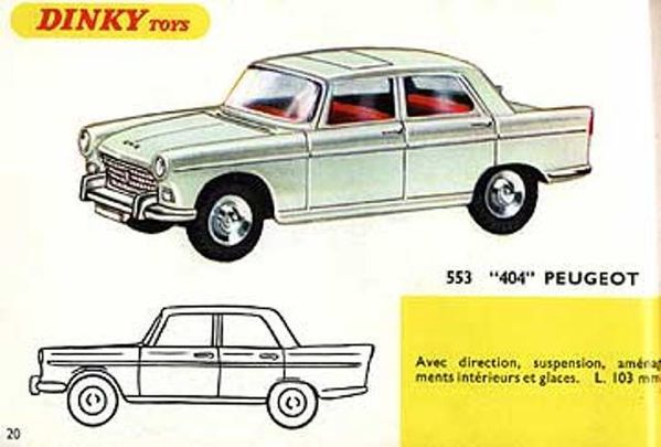 catalogue dinky toys 1967 p20 peugeot 404