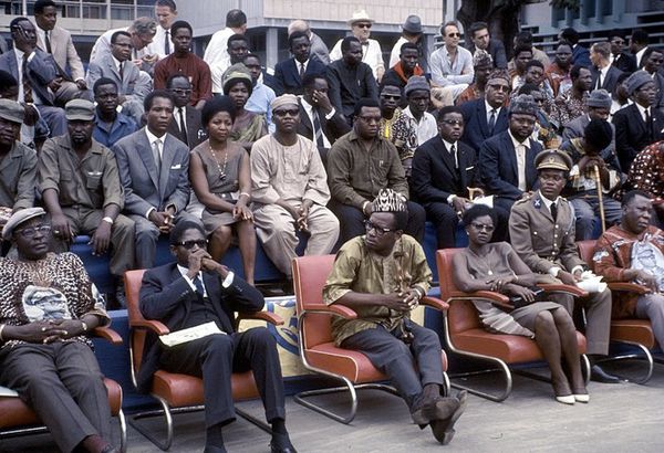 Yvon Kimpiobi, Mobutu Sese Seko, Joseph Litho, Colin Michel