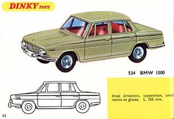 catalogue dinky toys 1967 p42 bmw 1500