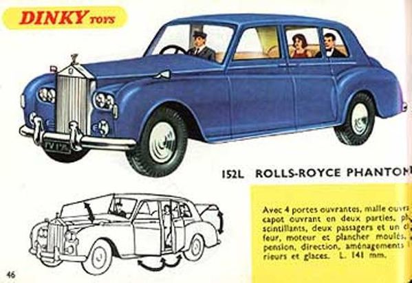 catalogue dinky toys 1967 p46 rolls royce phantom V