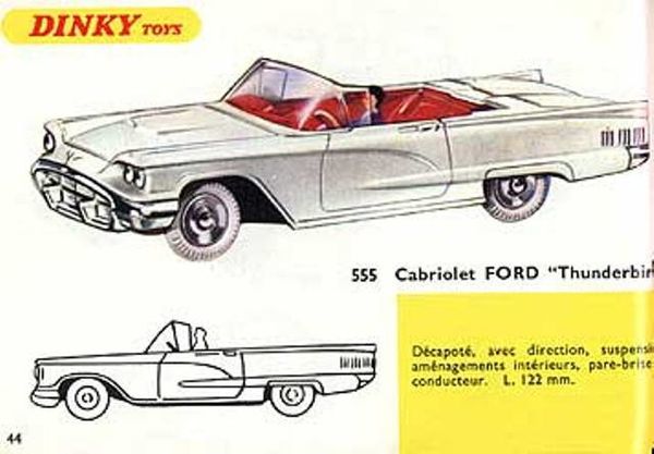 catalogue dinky toys 1967 p44 ford thunderbird cabriolet