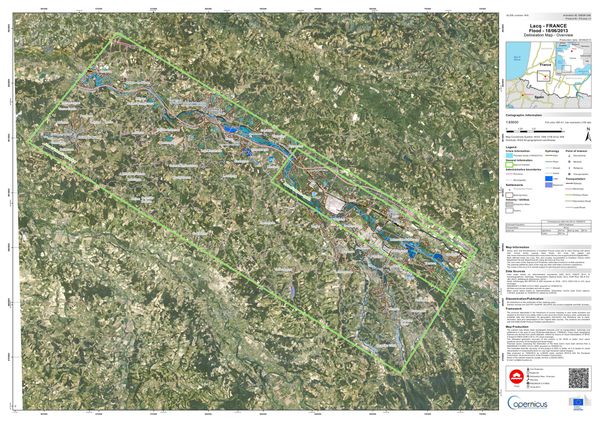 Copernicus - Emergency Mapping - EMSR048 - Lacq - Inondation