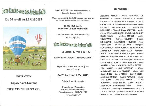 INVITATION 3e RDV Naifs Verneuil 2013