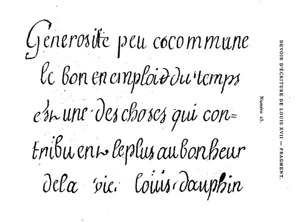 écriture Louis premier Dauphin collection Bovet-B