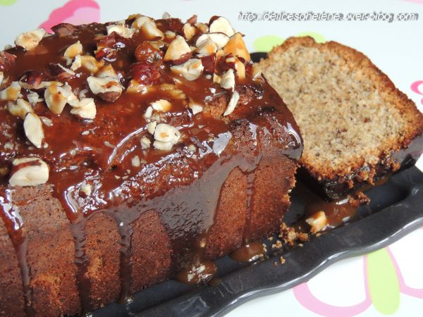 cake amandes et noisettes, glaçage caramel (1)