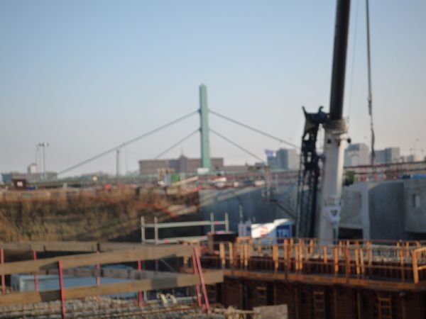 Chantier de la Plaque, ancien quartier Massena, pont suspen