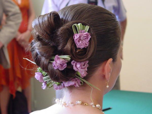 Le chignon de la mariée.