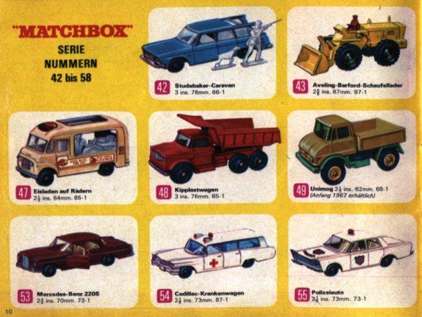 catalogue matchbox 1968 p10 deutsche katalog matchbox samm