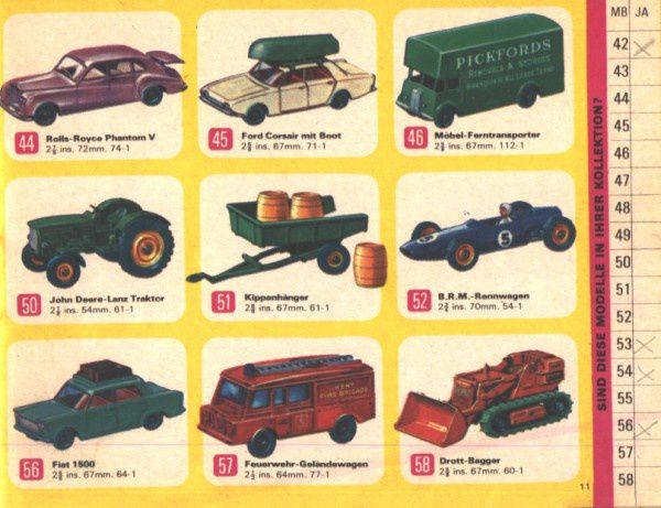 catalogue matchbox 1968 p11 deutsche katalog matchbox samm
