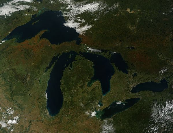 Terra - MODIS - Automne - USA - Canada - Grands lacs - Couleurs d'automne - Fall colors