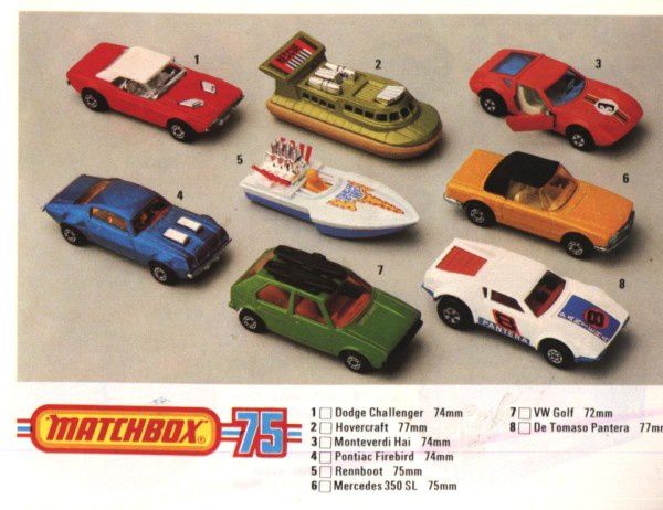 Matchbox cars catalog top
