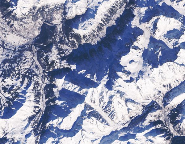 Landsat 8 - Alpes - Neige - Mont Blanc et Grandes Jorasses