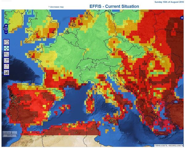EFFIS - risque feux - 15-08-2010 - b