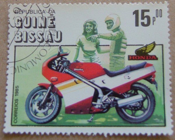 timbre moto honda 1985 republique de guinee bissau