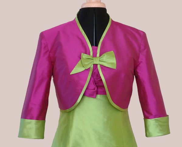 ensemble soie fushia vert Caroline 2