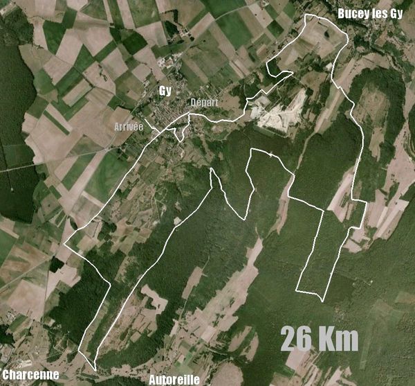 Google earth trail des monts de Gy 2010